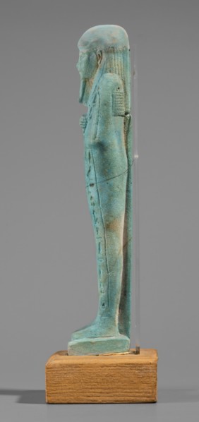 Udja-hera shabti, Udja-hera ca. 380–343 BC, wigs, hieroglyphs, hoes, beards facial hair, Book of