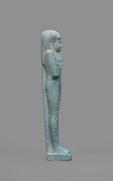 Udja-hera shabti, Udja-hera ca. 380–343 BC. Mummy-shaped funerary figurine shabti, Late Period,