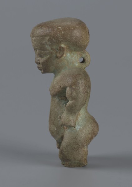 Amulet - Ptah-dwarf Pataikos, Ptah-dwarf mythology. Figurine of a naked dwarf man with a large head
