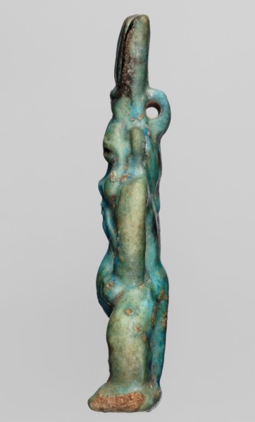 Amulet — god Bes; creator, subject: Bes Egyptian deity; period: 664–332 BC, Late Period, Egypt;