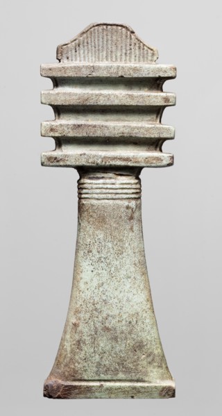 Amulet - djed pillar. Amulet in the shape of the djed hieroglyph, provided with a pillar at the