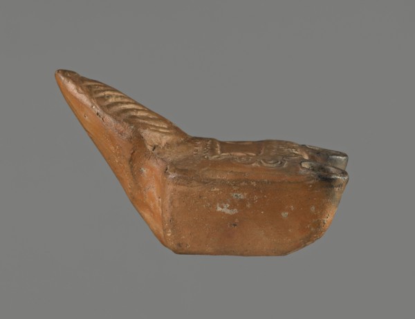 Oil lamp, unknown Pannonian workshop. Oil lamp with leaf ornament, Roman three-burner lamp.