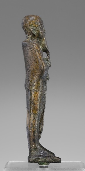 Figurine of the god Ptah; creator, restitution provenance; Ptah mythology; Egyptian deity; ankh