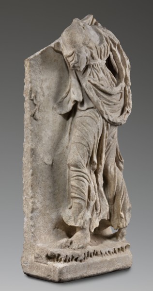 Fragment of a sarcophagus depicting the daughter of King Lycomedes, unknown Roman workshop,