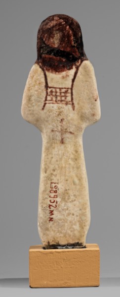 Ushabti of Mrs. As, hieroglyphs, As ca. 1295–1069 BC, usekh necklace, hoes, wigs, grave goods,