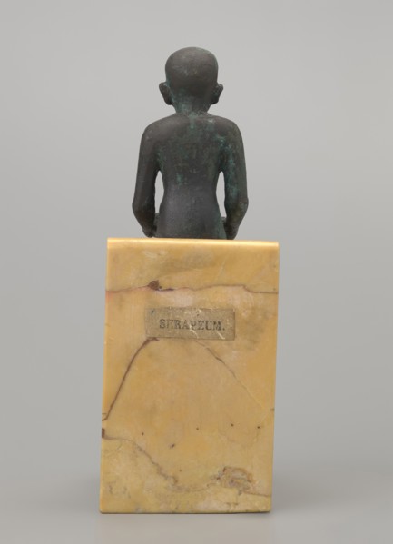 Figurine of Imhotep, Imhotep ca. 2667–2648 BC; papyri; Egyptian deities; male figurines. Figurine