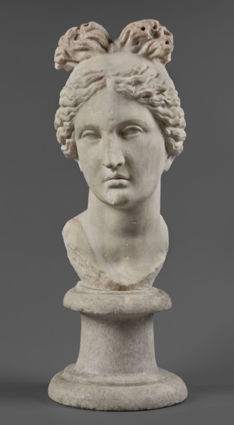 Head of the goddess Aphrodite, Roman workshop, early 1st century 1st century AD, sculpture;