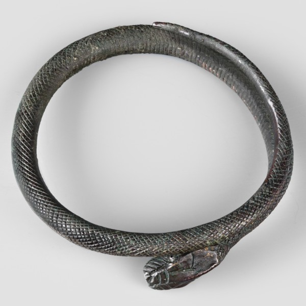 Snake bracelet, snakes, bracelets, 1st century BC, Italy, jewelry; height 2.3 cm, width 9.7 cm,