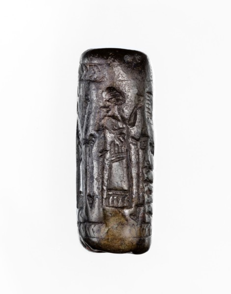 Cylinder seal, unknown Neo-Assyrian workshop. Seal in the so-called linear style with a