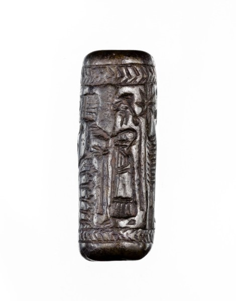 Cylinder seal, unknown Neo-Assyrian workshop. Seal in the so-called linear style with a