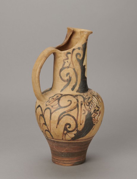 Red-figure oinochoe by the Pennsylvania Torcop Painter, Classified Gallo-Classic Scenography;