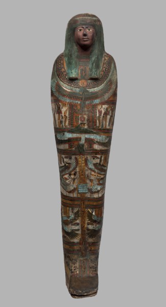 Mummy of Panepi in a cartonnage, doorkeeper of the temple of Amun Panepi, Panepi ca. 945–715 BC.