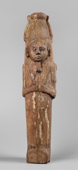 Papyrus container - figure of the god Ptah-Sokar-Osiris; atef crowns; Ptah-Sokar-Osiris mythology;