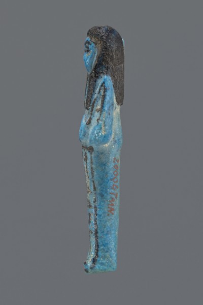 Ushabti Henut-netjeru, Henut-netjeru private name. Mummy-shaped figurine, grave good; shabti. Arms
