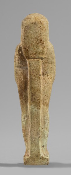 Ushabti, Wigs, beards facial hair, funerary figurine mummy-shaped, hoes, grave goods. Standing on a