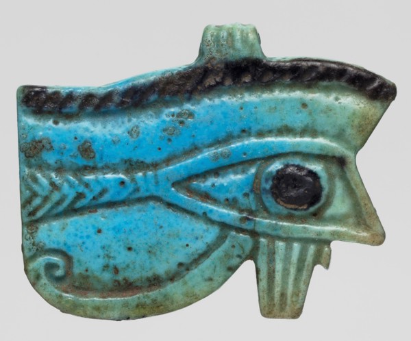 Amulet - Udjat Eye, Udjat eyes, ancient Egyptian amulet Eye with openwork eyeball, grave good,