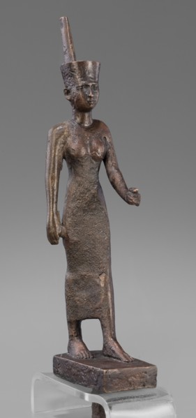 Figurine of the goddess Neith. The goddess Neith is depicted in a striding position, with her right