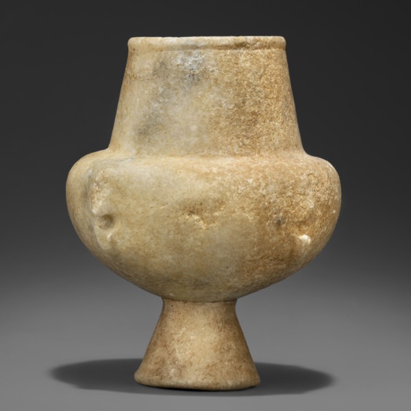 Stone vessel – kandila, Body in the shape of a flattened hemisphere with four evenly spaced,