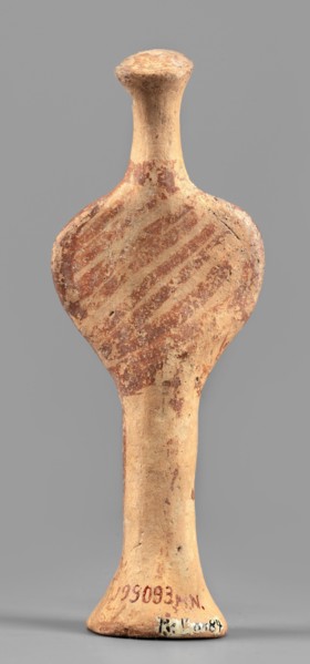 Female idol, unknown Mycenaean workshop. Votive female figurine in the shape of the letter phi: