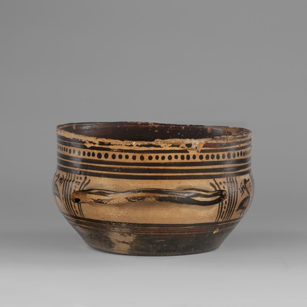 Skyphos mug with depictions of ducks. Late Geometric period, ca. 725–700 BC. Attributed to Attica.