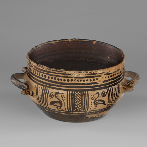 Skyphos mug with depictions of ducks. Late Geometric period, ca. 725–700 BC. Attributed to Attica.