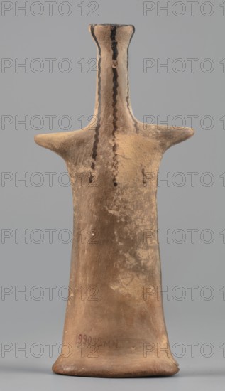 Idol, female idol made of orange clay, votive figurine, 6th century BC 1st half of the 6th century