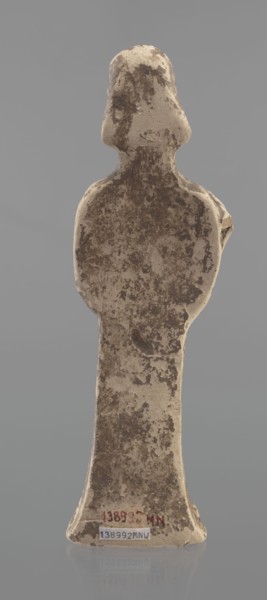 Terracotta figurine of a woman, unknown Boeotian workshop. Female terracotta, mold-pressed figurine