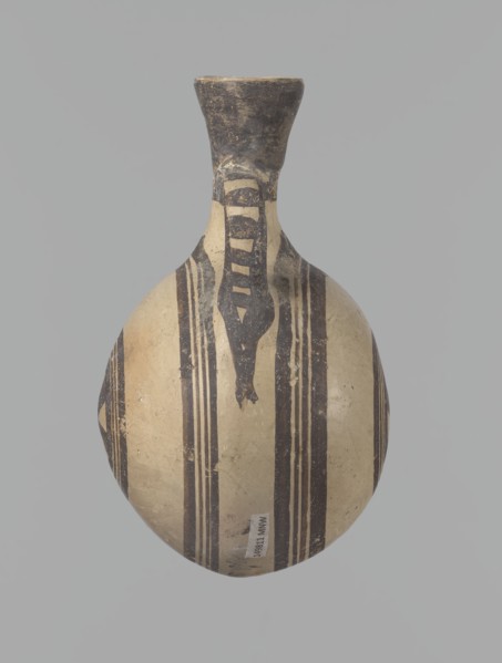 Canteen, Cyprus. Canteen decorated with concentric circles. Vessel with a spherical, slightly
