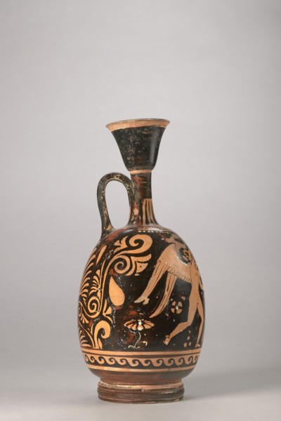 Red-figure aryballus lekythos with a depiction of Eros and a woman, Darius Painter active 340–320