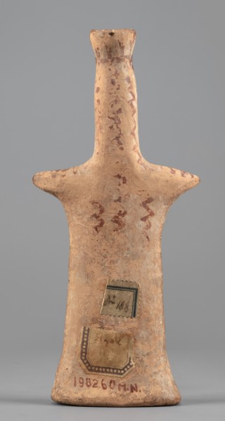 Female idol, Female idol with arms marked as appendages. On a long, cylindrical neck is a nose and