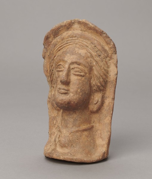 Votive head, 3rd–2nd century BC, Central Italy; sculpture; height 14.5 cm, width 9 cm, depth 8.5