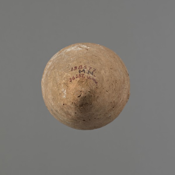 Vessel with hieratic inscription, Egyptian pottery. Conical clay vessel tapering toward the pointed