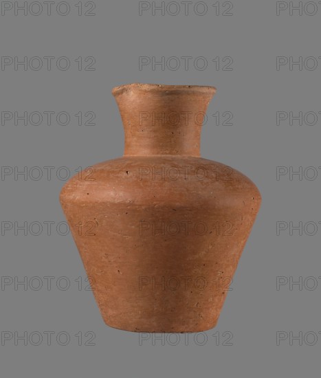 Jug, Egyptian pottery, clay vessel, cylindrical with flaring neck, c. 2686–c. 2181 BC Old Kingdom,