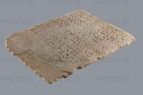 Greek dedicatory inscription, tombstone inscription: To the Savior Gods Dioskuros, Artemidoros son