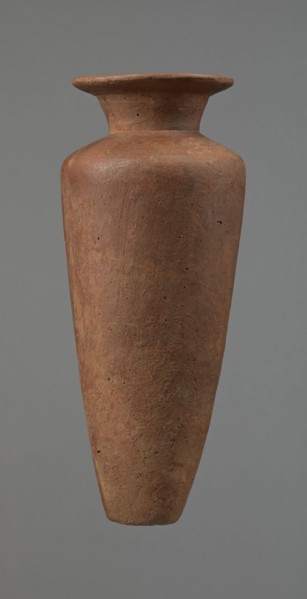 Vessel, Egyptian pottery, Type HS vessel of conical, slender shape, widest at about 3/4 of the