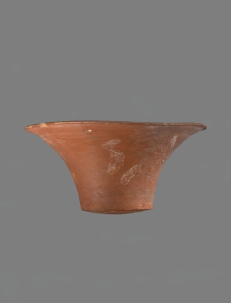 Bowl, Egyptian pottery, clay vessel — deep, cup-shaped bowl with a slightly convex bottom and sides