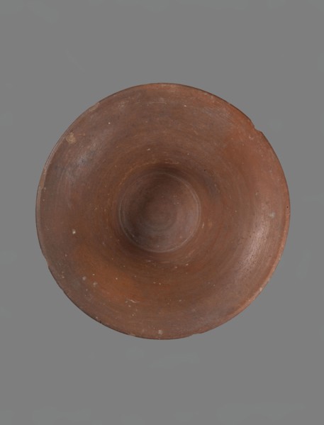 Bowl, Deep, cup-shaped bowl with a slightly convex bottom and sides arching upwards; straight,