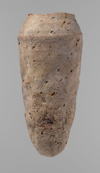 Vessel, Egyptian pottery/ceramic clay hand-made vessel, Old Kingdom c. 2686–c. 2181 BC, from Edfu;