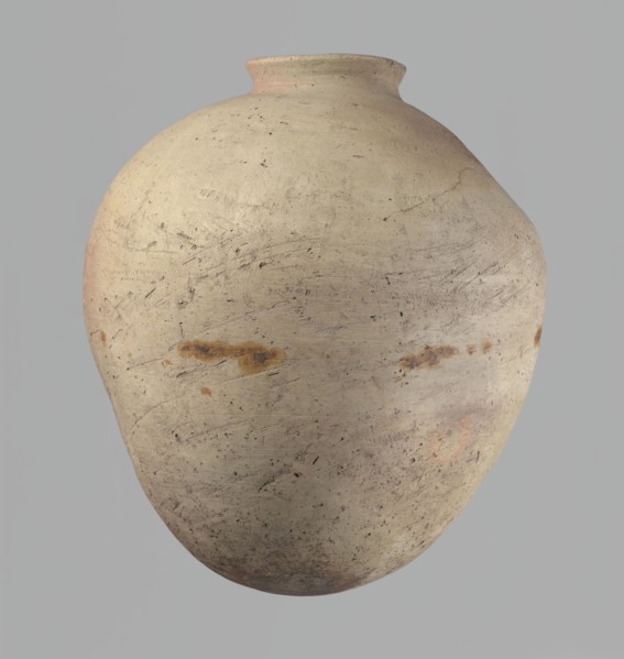 Vessel, Vessel of an ovoid, slightly downward-stretching shape, widest at about 2/3 of the height.