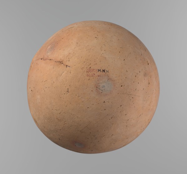 Vessel, Egyptian pottery, ceramic clay vessel. A vessel with an almost spherical, slightly