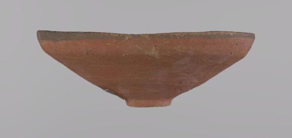 Bowl, Bowl with a conical shape and a ring-shaped foot. Straight rim, slightly flaring outward,