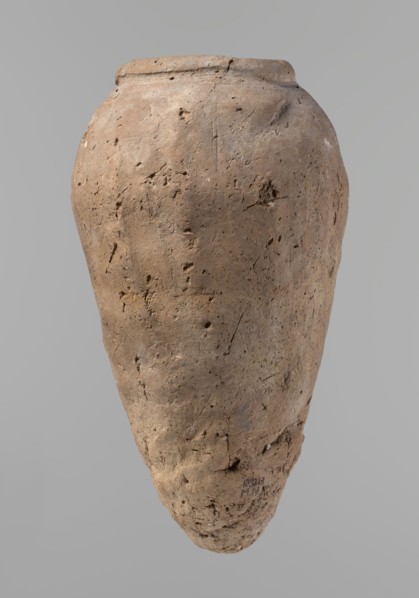 Vessel, Egyptian pottery, hand-made clay vessel; Old Kingdom, c. 2686–c. 2181 BC; from Edfu; vessel