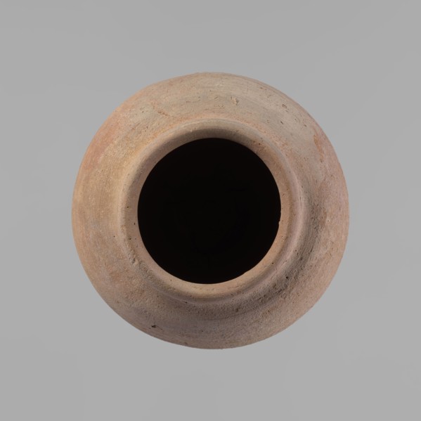 Vessel, Beer jug of a slightly irregular, conical shape with a wide, very short neck and a flat