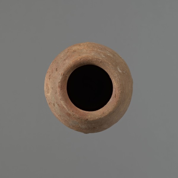 Vessel with hieratic inscription, Egyptian pottery ceramic conical vessel tapering toward the