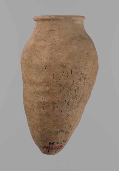 Vessel with hieratic inscription, Egyptian pottery vessel of clay, Old Kingdom, ca. 2686–ca. 2181