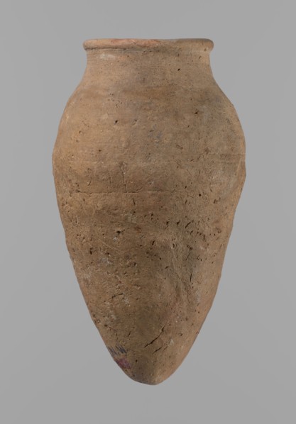 Vessel with hieratic inscription, Egyptian pottery vessel of clay, Old Kingdom, ca. 2686–2181 BC,