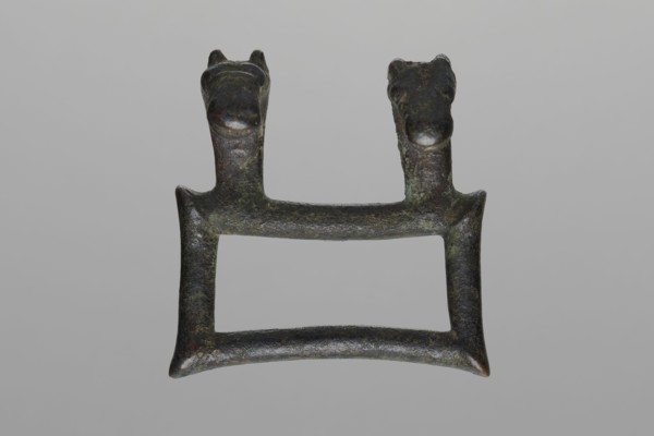 Buckle, Bronze buckle consisting of two parts in a shape similar to rectangles with joints. One