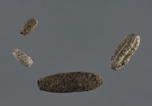 Set of four spindle-shaped beads, unknown Northern Mesopotamian workshop, Early Jazira III period