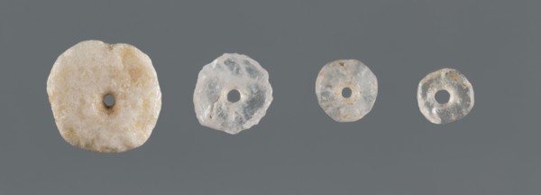 Set of four disc-shaped beads of different sizes, unknown northern Mesopotamian workshop, Al-Jazira