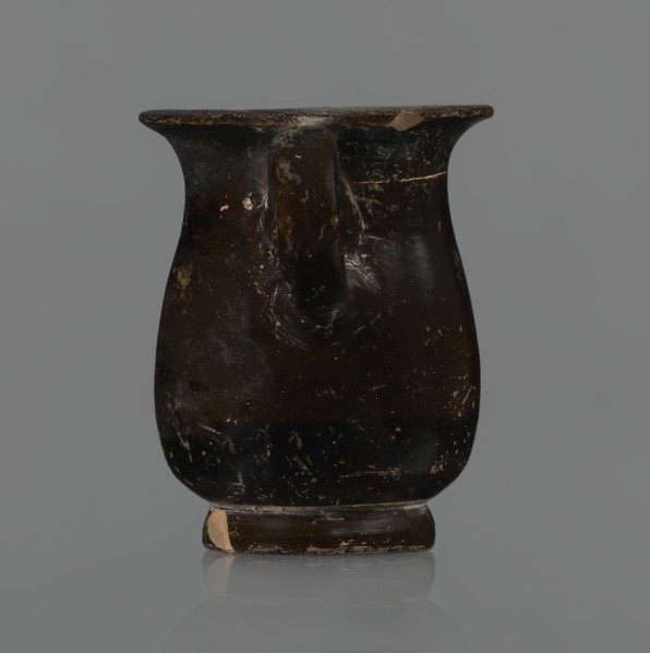 Jug, red-figure pottery, Greek pottery, mermaid mythological, Athens Greece. A small jug with a low